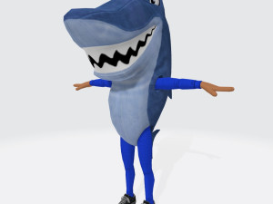 Male Shark Costume Blue Ready to Print 3D 프린트 모델