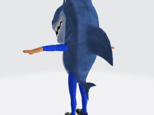 Male Shark Costume Blue Ready to Print 3D 프린트 모델