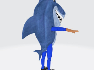 Male Shark Costume Blue Ready to Print 3D 프린트 모델