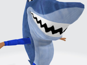 Male Shark Costume Blue Ready to Print 3D 프린트 모델