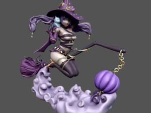 Mona Genshin Impact Sexy Figure STL Ready to Print 3D 打印模型