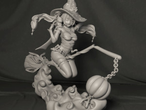 Mona Genshin Impact Sexy Figure STL Ready to Print 3D Print Model