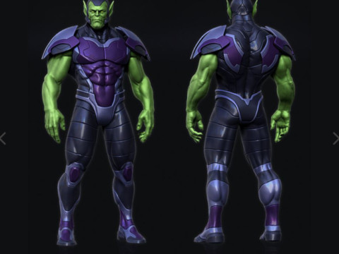 Super Skrull Figurines Split and Keyed 3D 打印模型