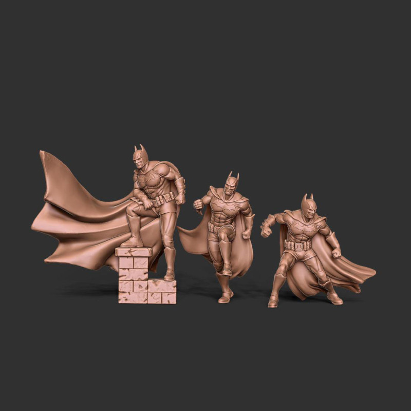 Batman Minatures Ready to Print 3D 프린트 모델 .c4d .max .obj .3ds .fbx .stl .blend 