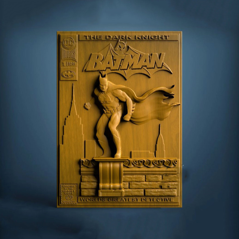 Batman Comic Book Cover Ready to Print 3D-printmodel .c4d .max .obj .3ds .fbx .stl .blend 