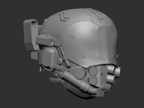 Cyberpunk 2077 Warrior Helmet STL 3D Print Files Model Cetak 3D