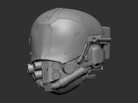 Cyberpunk 2077 Warrior Helmet STL 3D Print Files 3Dプリントモデル
