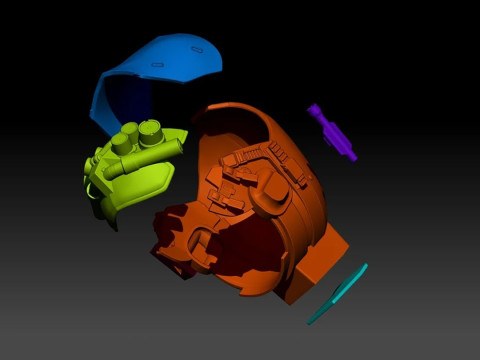 Cyberpunk 2077 Warrior Helmet STL 3D Print Files 3Dプリントモデル