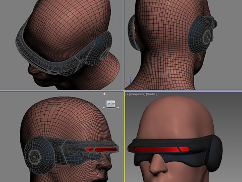 X-Men Cyclops Laser Beam Visor Glasses Ready to Print 3D Baskı Modeli