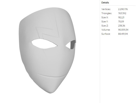 Hei Mask Darker Than Black Ready to Print 3D Print Model