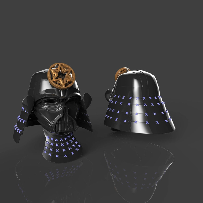 Darth Vader Samurai Helmet Ready to Print Modelo de impresión 3D .c4d .max .obj .3ds .fbx .stl .blend