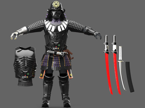 Darth Vader Samurai Cosplay Full Armor Ready to Print Model do druku 3D
