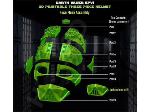 Darth Vader Reveal Helmet from Star Wars Ready to Print 3D 打印模型