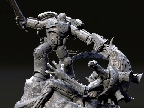 Warhammer 40K Space Marine STL 3D Printable Files 3D Print Model