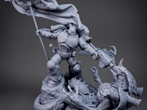 Warhammer 40K Space Marine STL 3D Printable Files 3D Print Model