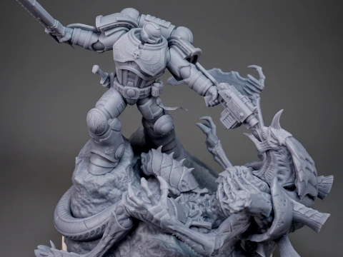 Warhammer 40K Space Marine STL 3D Printable Files 3D Print Model