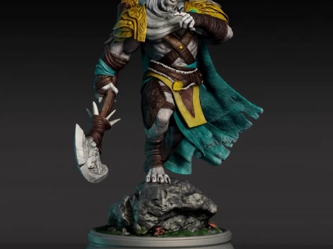Ajani Goldmane - Fant&aacute;sticos archivos imprimibles STL 3D del guerrero le&oacute;n Modelo de impresión 3D