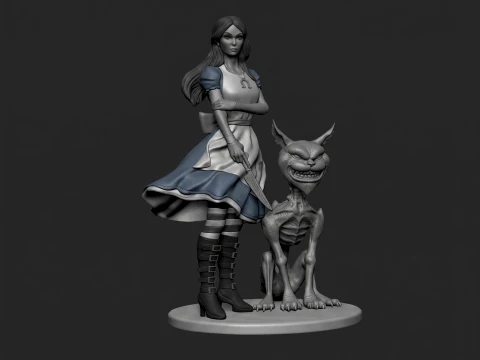 アリス ダークネス STL 3D 印刷可能ファイル 3Dプリントモデル