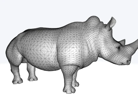 Rhino Sculpture 3D Printable Model 3D Print Model