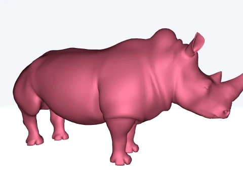 Rhino Sculpture 3D Printable Model 3D Print Model