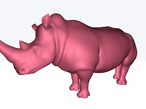 Rhino Sculpture 3D Printable Model 3D Print Model