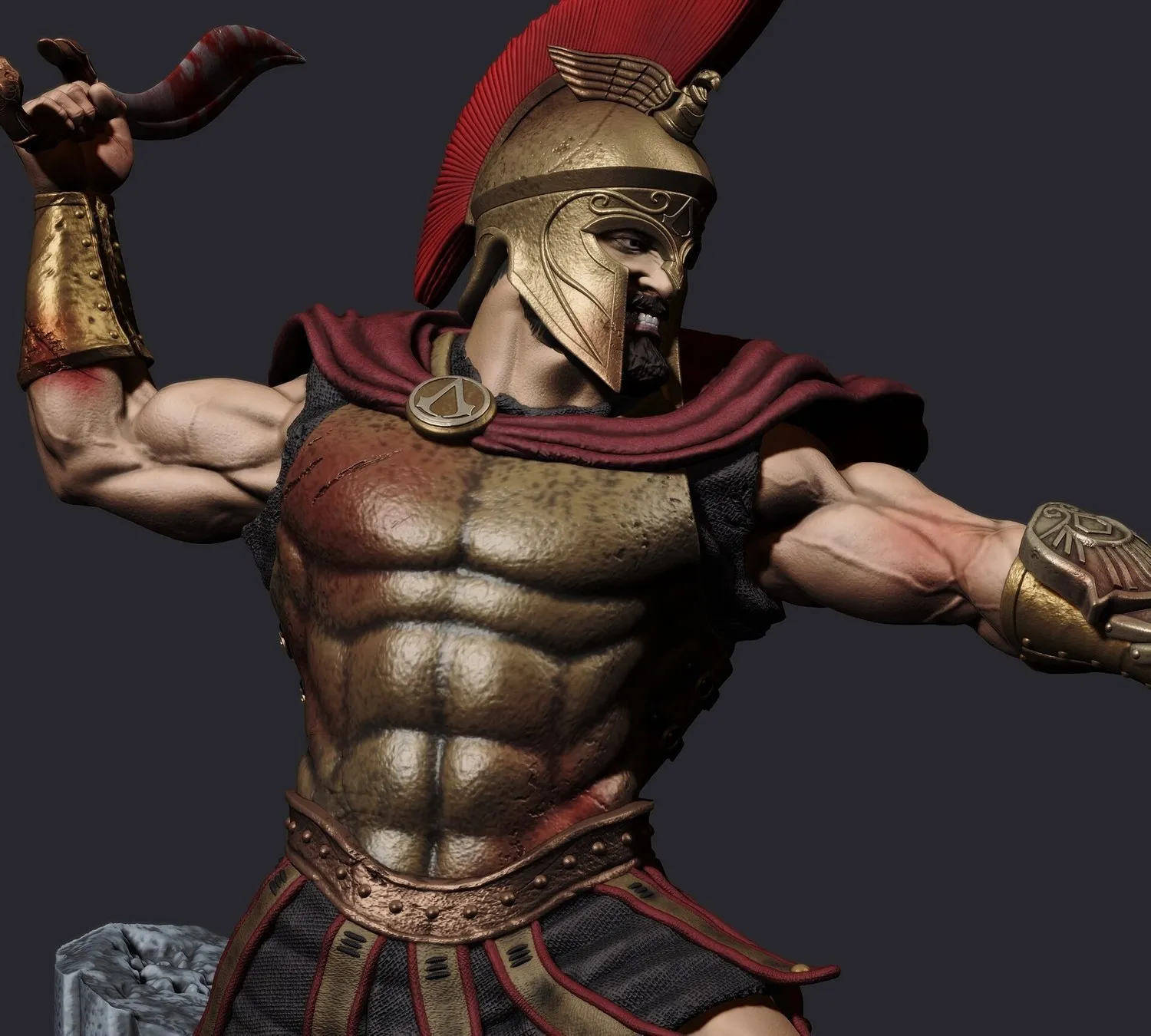 Odyssey Spartan Warrior Figure 3D Printable Model 3D Print Model .c4d .max .obj .3ds .fbx .stl .blend