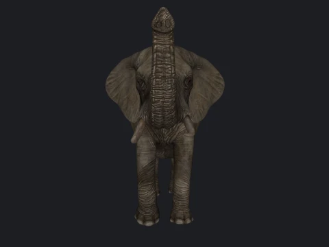 African Elephant Sculpture 3D Print Model 3D Print Model