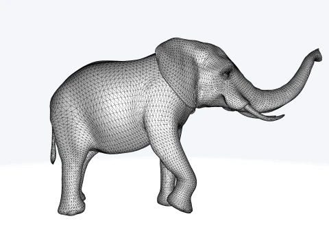 African Elephant Sculpture 3D Print Model 3D Print Model