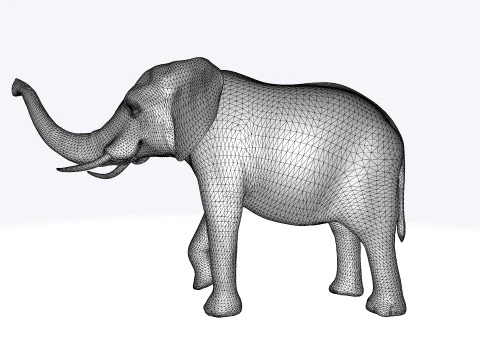 African Elephant Sculpture 3D Print Model 3D Print Model