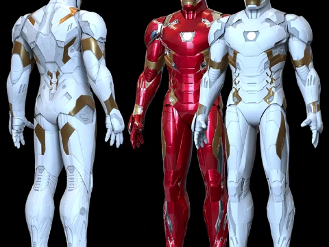 Iron Man Mark XLVI XLVII Armor MK 46 47 3D Print Model Modello di stampa 3D