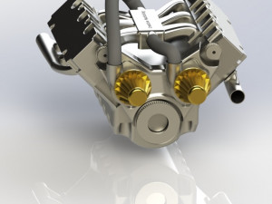 V6 engine 3D Model
