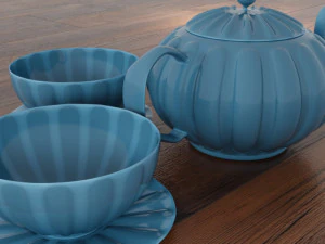 Teeservice 3D Modell