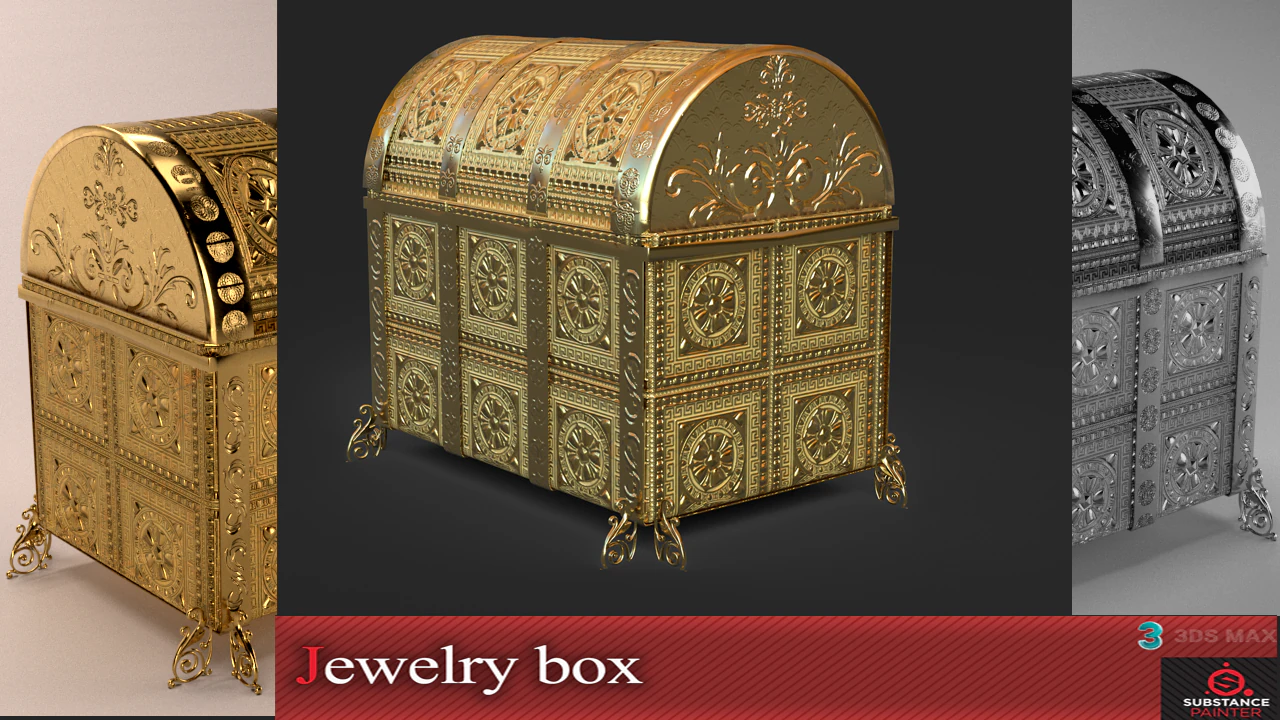 jewelry box 3D Model .c4d .max .obj .3ds .fbx .stl .blend 