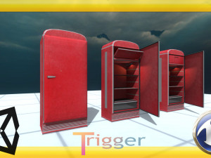 antique red refrigerator 3D 模型