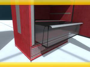 antique red refrigerator Modelo 3D