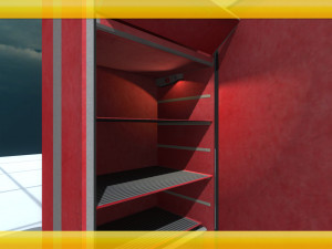 antique red refrigerator Modelo 3D