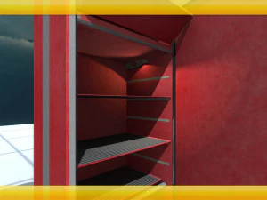 antique red refrigerator 3D Model