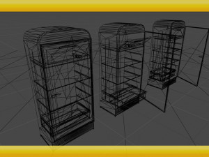 antique red refrigerator Modelo 3D