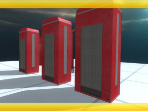 antique red refrigerator Modelo 3D