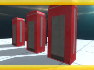 antique red refrigerator 3D Model