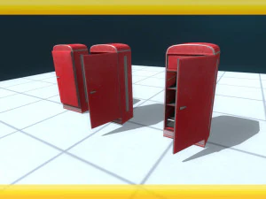 antique red refrigerator 3D Model