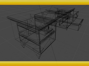 wooden desk Modelo 3D