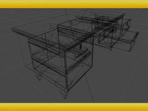 wooden desk 3D Model