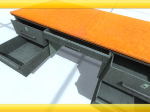 wooden desk Modelo 3D
