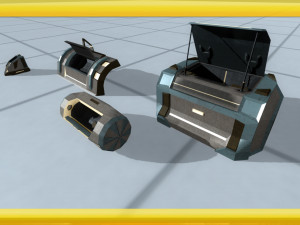 4 chests scifi 3D मॉडल