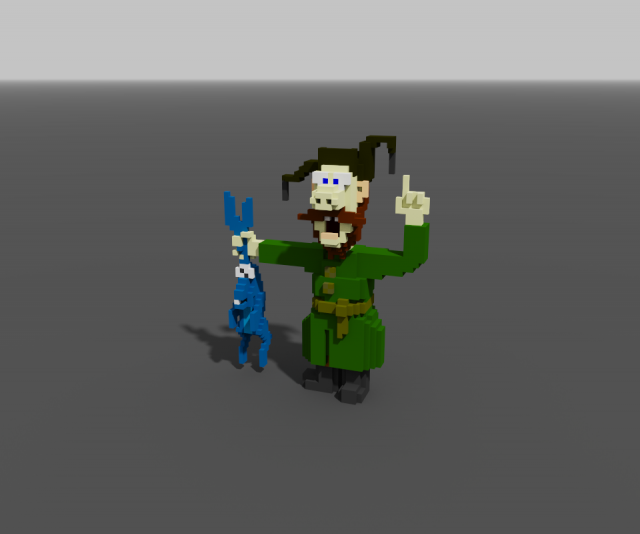 the muzhik and the hare 3D 모델 .c4d .max .obj .3ds .fbx .stl .blend 