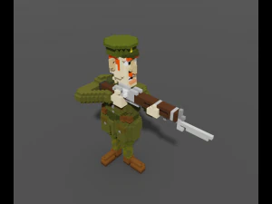 brytyjski strzelec z I wojny światowej Model 3D