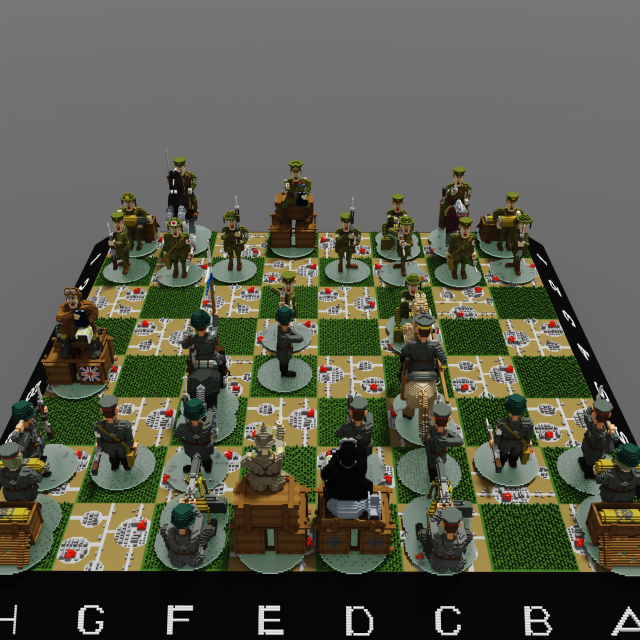 chess world war i part a1 - d4 Model 3D .c4d .max .obj .3ds .fbx .stl .blend 