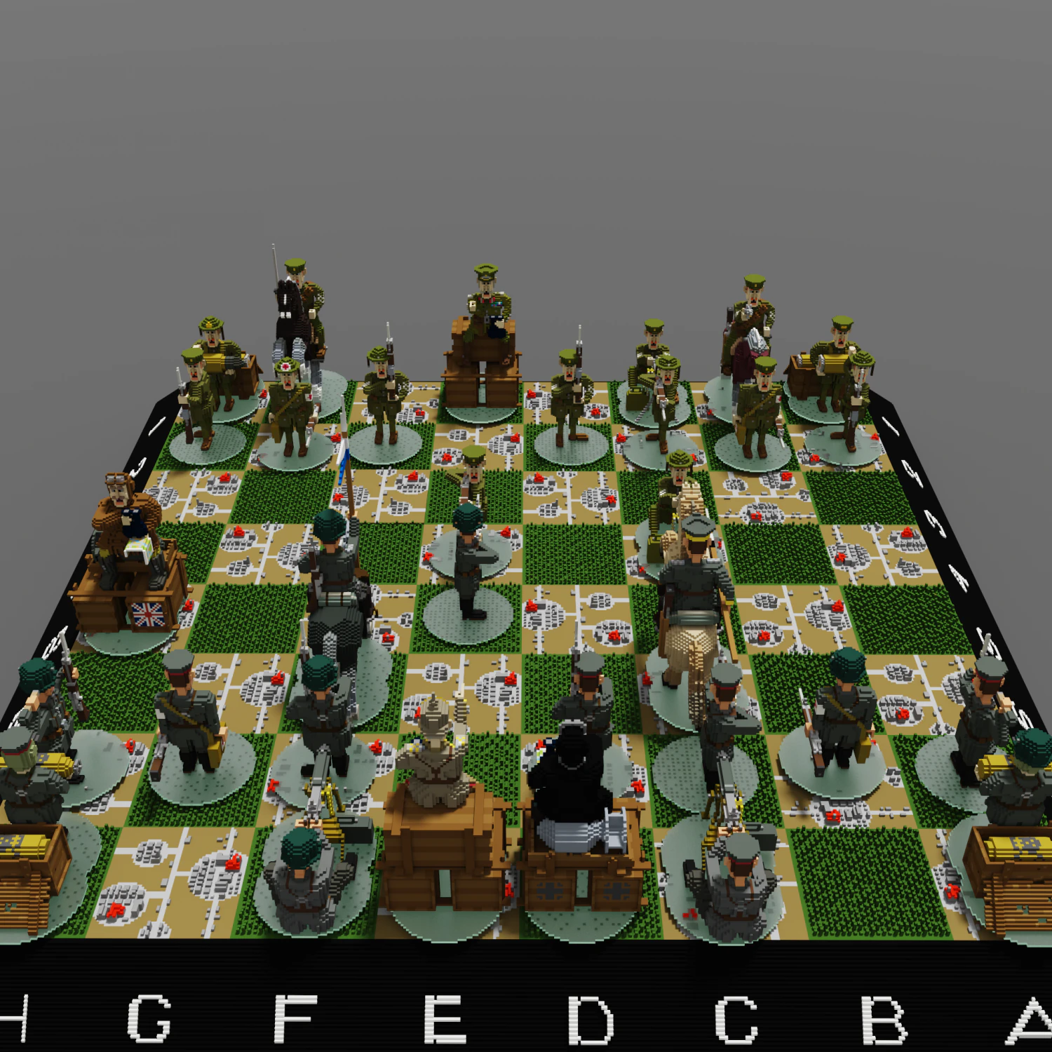 chess world war i part a1 - d4 3D Model .c4d .max .obj .3ds .fbx .stl .blend 