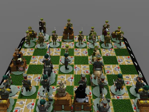 国际象棋第一次世界大战 A1 - d4 部分 3D 模型